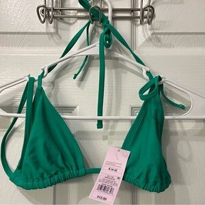 Green Triangle Bikini Top